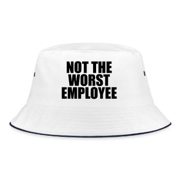 Nicht die schlechteste Mitarbeiterarbeit Sarkasmus - Bucket Hat - Weiß/Navy - Vorne