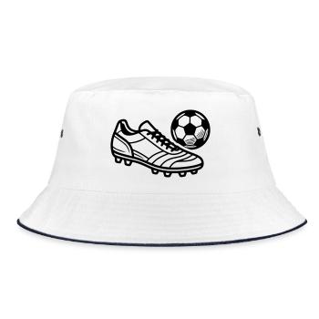Football Boot Football Jersey Football Field Kicker - Bucket Hat - white/navy - Front