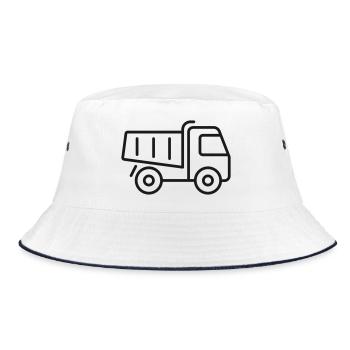 Art minimal de ligne de camion benne - Bob - blanc/marine - Devant