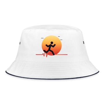 Sunset Runner Silhouette - Bucket Hat - white/navy - Front