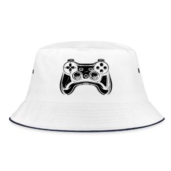 Gaming Controller Sketch - Bucket Hat - white/navy - Front