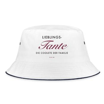 LieblingsTante Eleganz - Bucket Hat - Weiß/Navy - Vorne