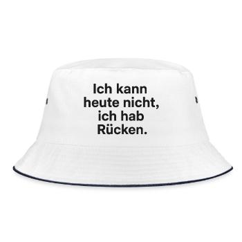 Ich hab Rücken Ausrede Shirt - Bucket Hat - Weiß/Navy - Vorne