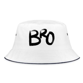 Bro - Bucket Hat - white/navy - Front