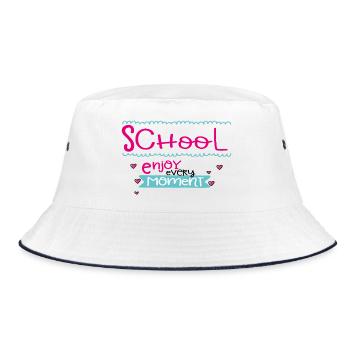 School - Bucket Hat - white/navy - Front