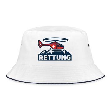 Rettungshubschrauber Logo - Bucket Hat - Weiß/Navy - Vorne
