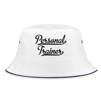 Personal Trainer - Bucket Hat - Weiß/Navy - Vorne