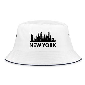 New York Skyline - Bucket Hat - white/navy - Front