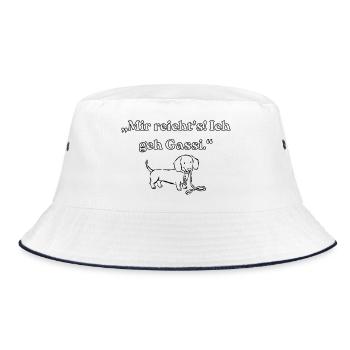 Mir reichts Ich geh Gassi - Bucket Hat - Weiß/Navy - Vorne