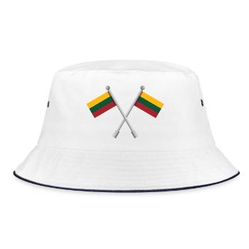 Litauische Flagge - Bucket Hat - Weiß/Navy - Vorne