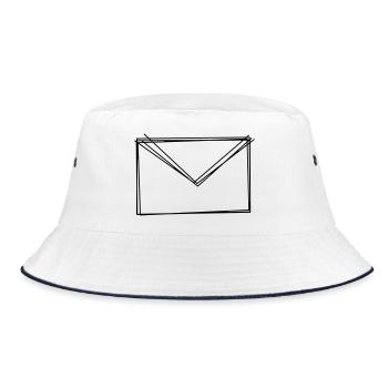 Briefumschlag handgezeichnet - Bucket Hat - Weiß/Navy - Vorne