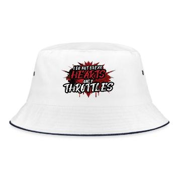 Ich breche nur Drosselregler - Bucket Hat - Weiß/Navy - Vorne