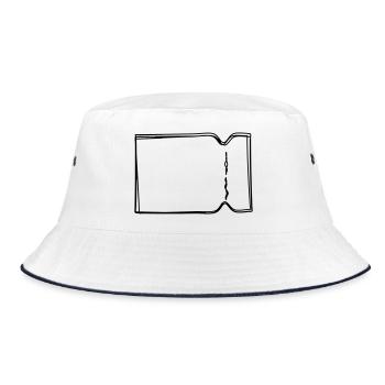Ticket handgezeichnet - Bucket Hat - Weiß/Navy - Vorne