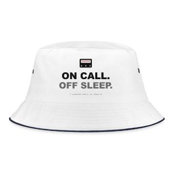 On Call. Off Sleep. - Bucket Hat - Weiß/Navy - Vorne