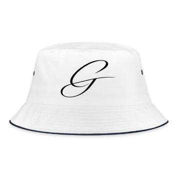 Name mit Anfangsbuchstabe G Greta Gabriel - Bucket Hat - Weiß/Navy - Vorne