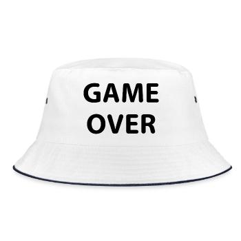 Game Over Gamer minimalistisch - Bucket Hat - Weiß/Navy - Vorne