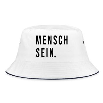 Mensch Sein - Bucket Hat - Weiß/Navy - Vorne