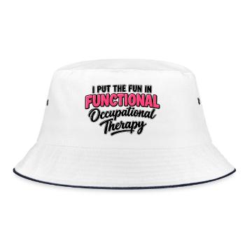 Ergotherapie, Ergotherapie, OTA, Therapeutenassistent, Assistent - Bucket Hat - Weiß/Navy - Vorne
