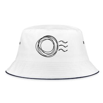 Poststempel handgezeichnet - Bucket Hat - Weiß/Navy - Vorne