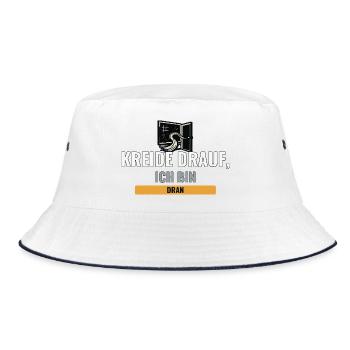 Erste eigene Klasse, Kreide und Schulstart - Bucket Hat - Weiß/Navy - Vorne