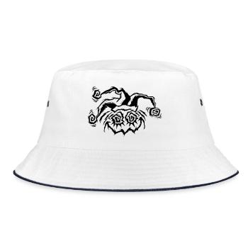 CLOWN_SMILE_black Lustiger Clown-Halloween - Bucket Hat - Weiß/Navy - Vorne
