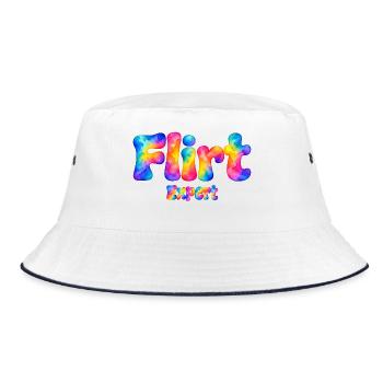 Flirt Expert – Bunter Aquarell Spruch mit Humor - Bucket Hat - Weiß/Navy - Vorne
