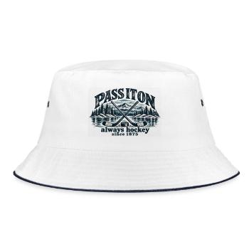 Eishockey Shirt Retro - Always Hockey - Bucket Hat - Weiß/Navy - Vorne