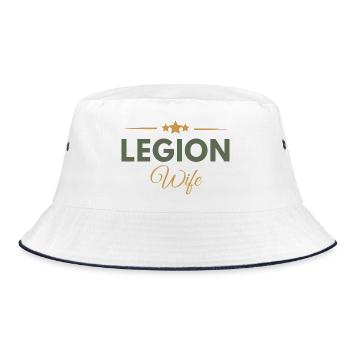 Legion-Ehefrau - Bucket Hat - Weiß/Navy - Vorne