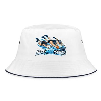 Dive Pass Score Wassersport Action - Bucket Hat - Weiß/Navy - Vorne