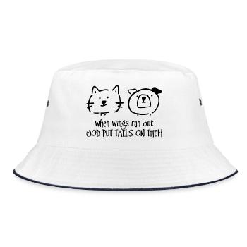 Gott hat ihnen 2 Schweife aufgelegt - Bucket Hat - Weiß/Navy - Vorne