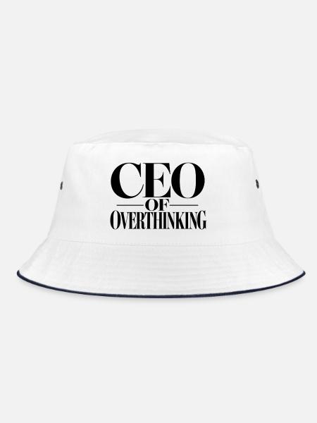 CEO des Überdenkens - Bucket Hat - Weiß/Navy