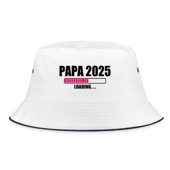 Papa 2025 - Bucket Hat - Weiß/Navy - Vorne