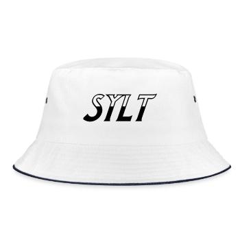 Elegant black lettering design Sylt - Bucket Hat - white/navy - Front