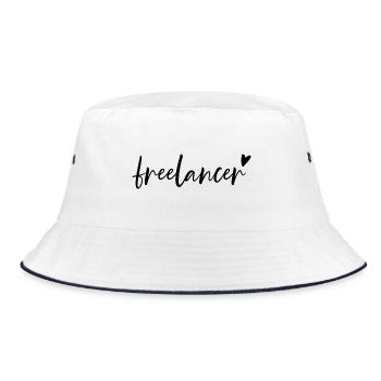 Freelancer with Heart Design - Bucket Hat - white/navy - Front