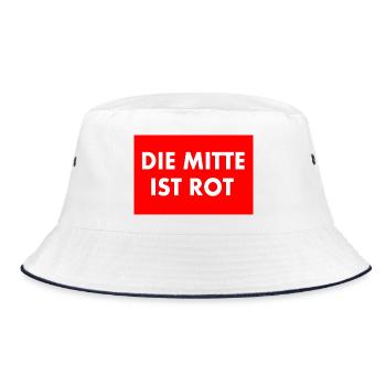 die mitte ist rot - Bucket Hat - Weiß/Navy - Vorne