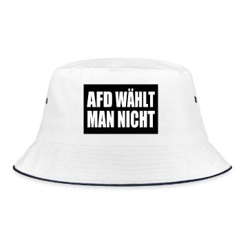 afd wählt man nicht - Bucket Hat - Weiß/Navy - Vorne
