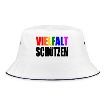 vielfalt schützen - Bucket Hat - Weiß/Navy - Vorne