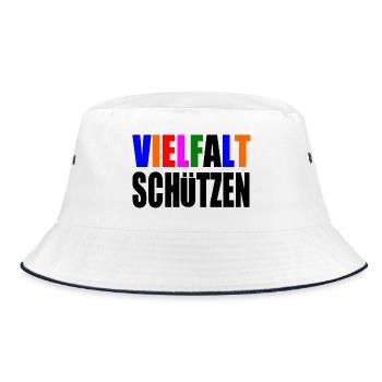 vielfalt schützen - Bucket Hat - Weiß/Navy - Vorne