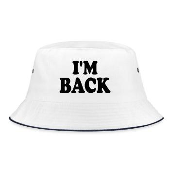 I'm back - Bucket Hat - white/navy - Front