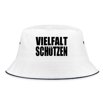 vielfalt schützen - Bucket Hat - Weiß/Navy - Vorne