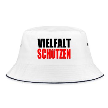 vielfalt schützen - Bucket Hat - Weiß/Navy - Vorne