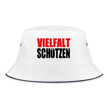 vielfalt schützen - Bucket Hat - Weiß/Navy - Vorne