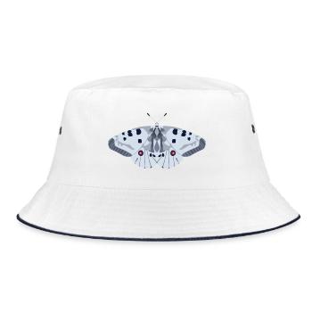 Butterflies: The Red Apollo - Bucket Hat - white/navy - Front