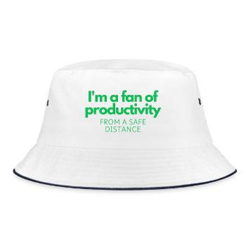 I'm a Fan of Productivity - Bucket Hat - white/navy - Front