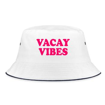 Vacay vibes - Bucket Hat - white/navy - Front