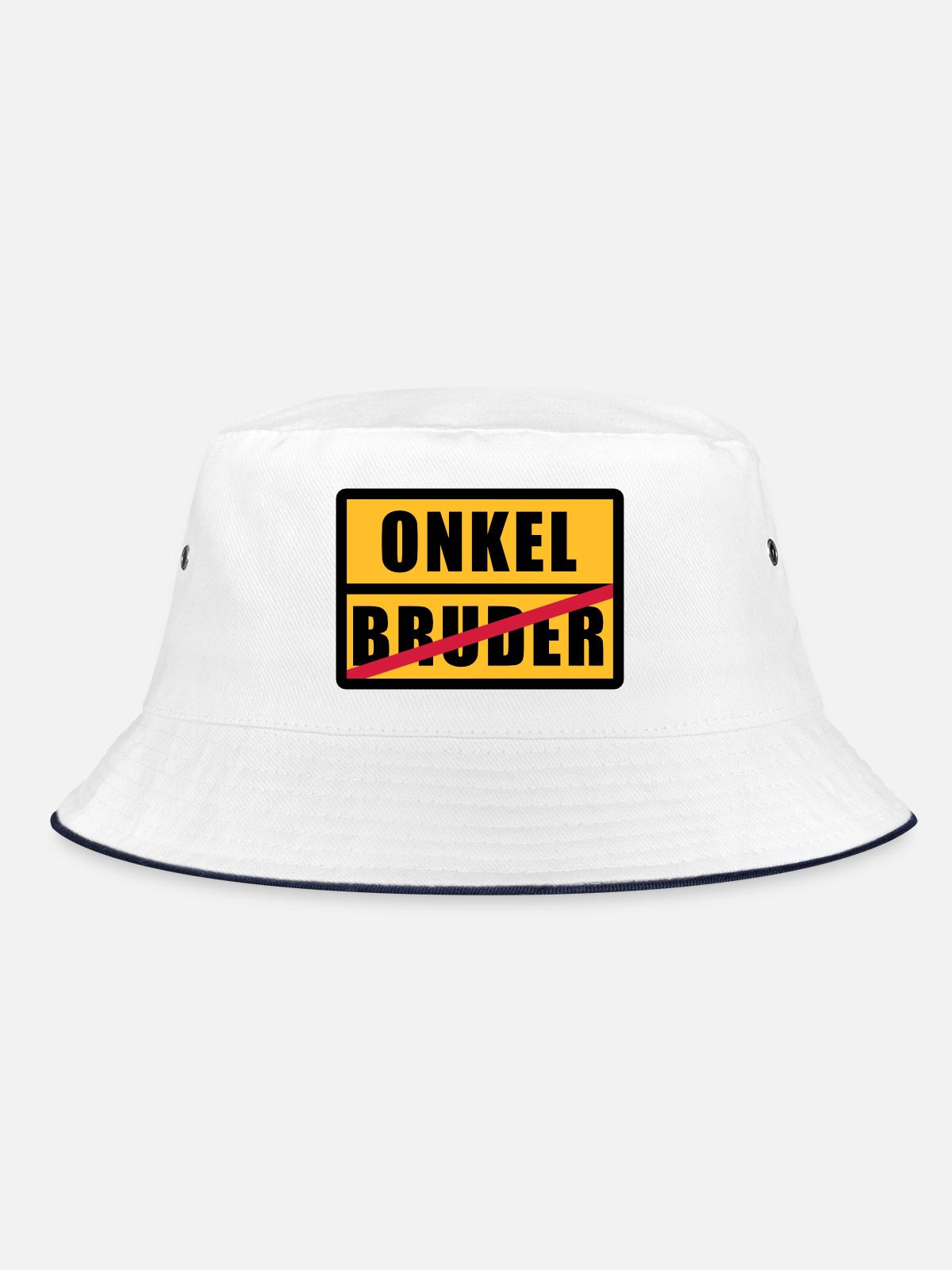 Bruder - Onkel - Bucket Hat - Weiß/Navy - Vorne