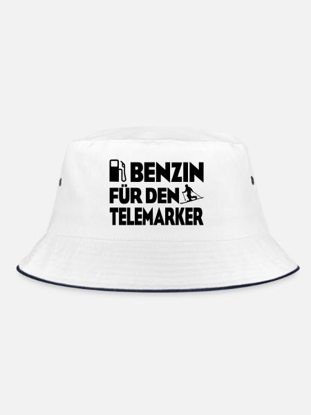 Benzin Telemarker - Bucket Hat - Weiß/Navy - Vorne