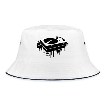 A record player - Bucket Hat - white/navy - Front