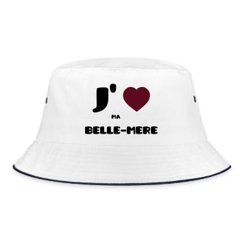 Ich liebe meine Mutter (V) - Bucket Hat - Weiß/Navy - Vorne