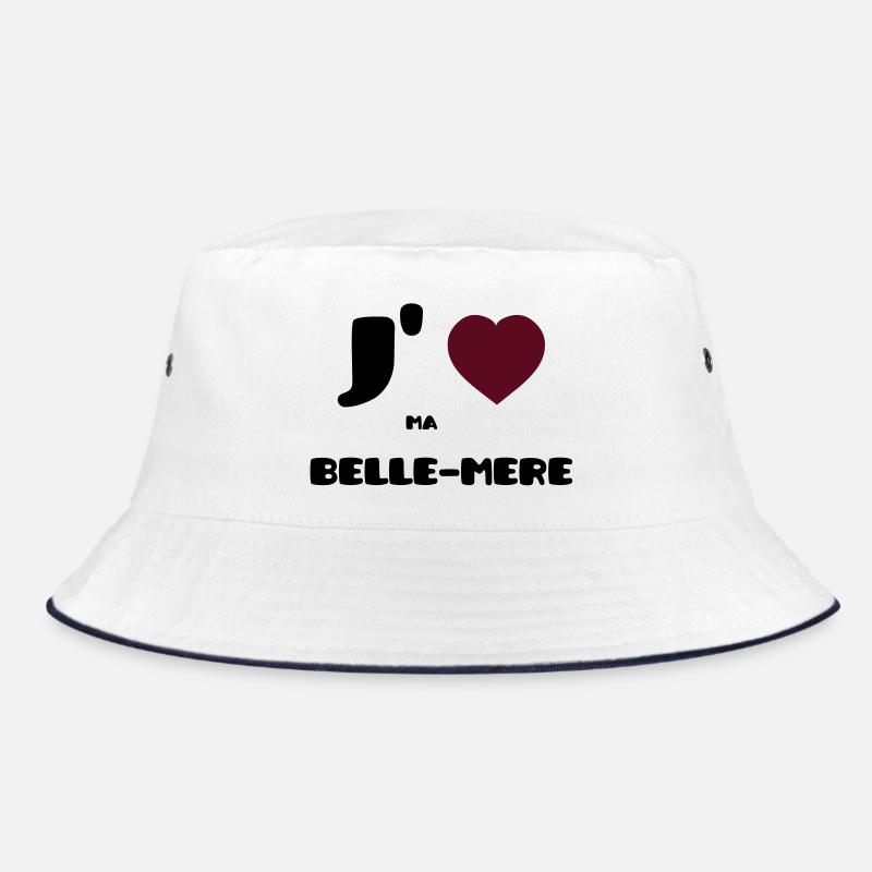 I love my mother (V) - Bucket Hat - white/navy